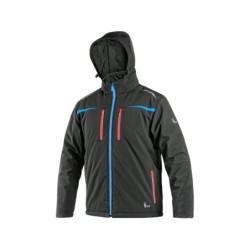 Kurtka CXS NORFOLK softshell ocieplany, czarna + HV niebiesko-czerwone