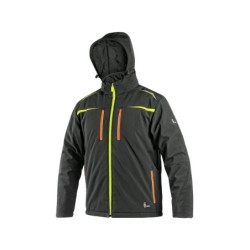 Kurtka CXS NORFOLK softshell ocieplany, czarny + HV żółto-pomarańczowe
