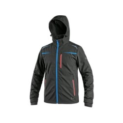 Kurtka CXS NORFOLK softshell, czarna + HV niebiesko-czerwone