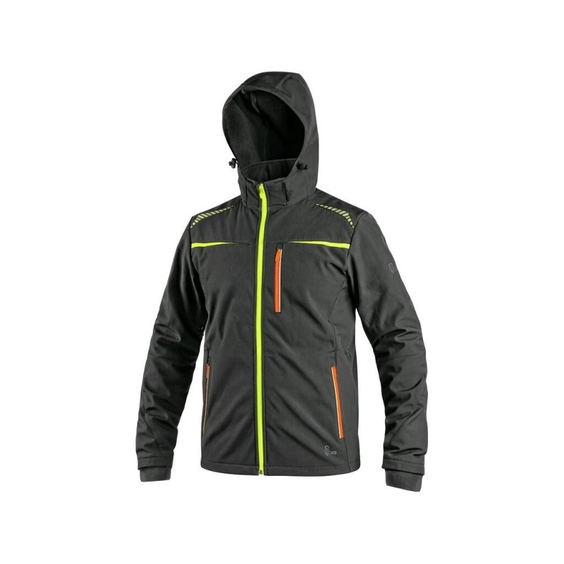 Kurtka CXS NORFOLK softshell, czarny + HV żółto-pomarańczowe