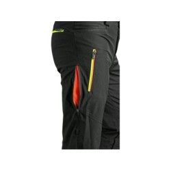 Spodnie CXS AKRON softshell, czarne + HV żółte/pomarańczowe