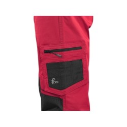 Spodnie CXS SOLIS FLEX, czerwono-czarne