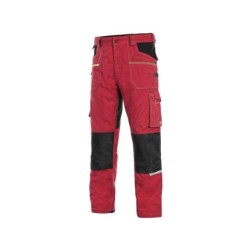Spodnie CXS STRETCH, czerwono-czarne