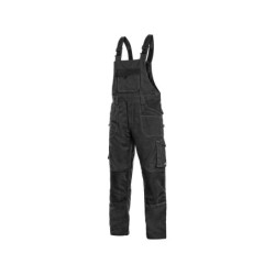 Spodnie ogrodniczki CXS STRETCH, czarne