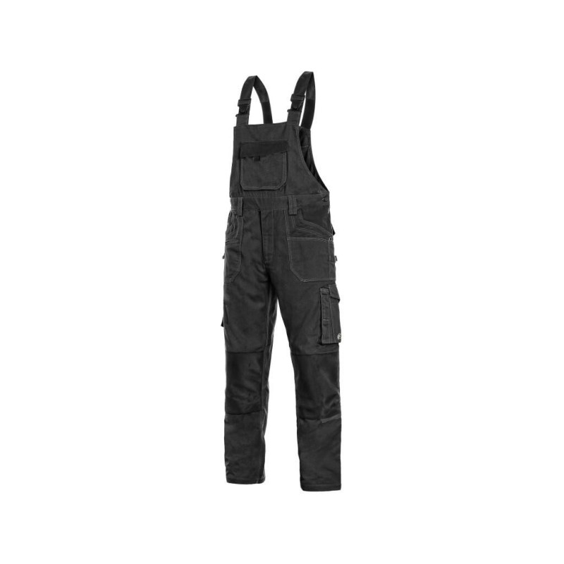 Spodnie ogrodniczki CXS STRETCH, czarne