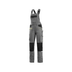 Spodnie ogrodniczki CXS STRETCH, damskie, szaro-czarne