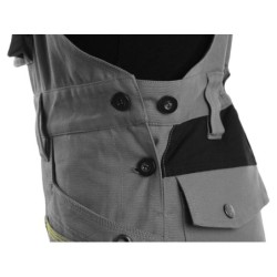Spodnie ogrodniczki CXS STRETCH, damskie, szaro-czarne