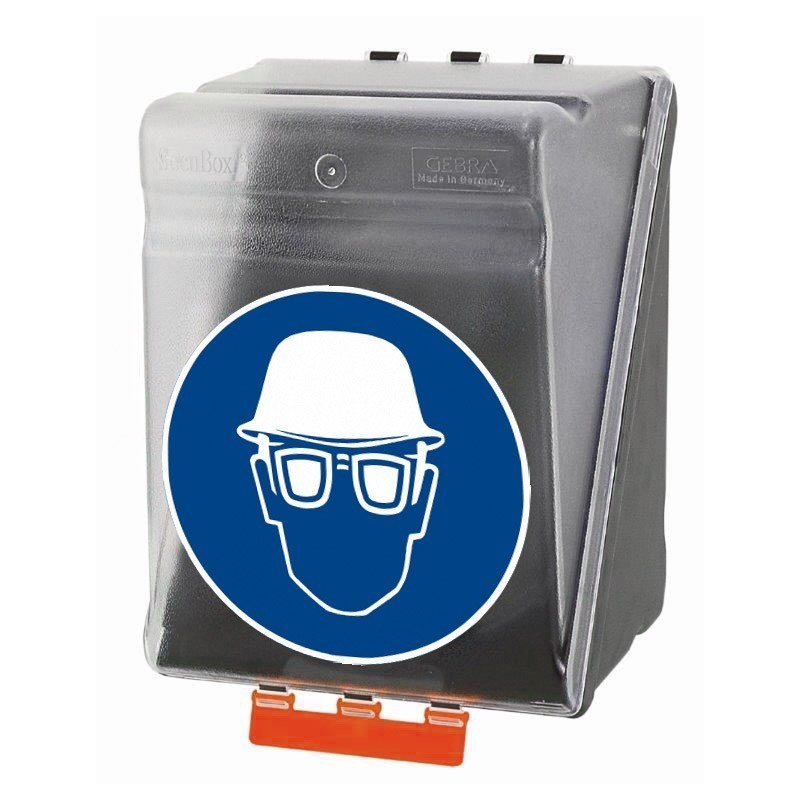 Pojemnik SecuBox Maxi przezroczysty - okulary i hełm Pojemnik SecuBox Maxi przezroczysty - okulary i hełm
