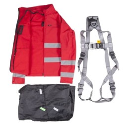KB 041 - Kurtka SOFTSHELL z szelkami bezpieczeństwa P-11 - kolor czerwony rozmiar L