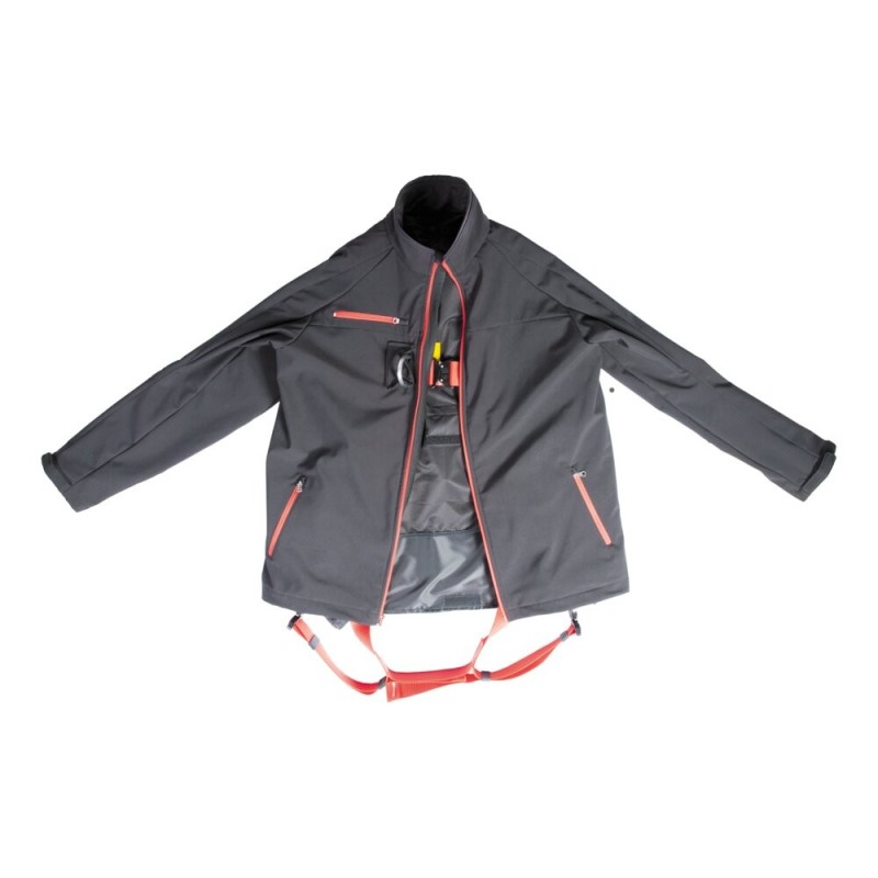 KB 042 - Kurtka SOFTSHELL z szelkami bezpieczeństwa P-11 lub P-11mX P-11 - kolor czarny rozmiar L