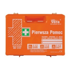 Przemysłowa apteczka pierwszej pomocy "TOP 20  DIN13157" w walizce z tworzywa ABS Vera