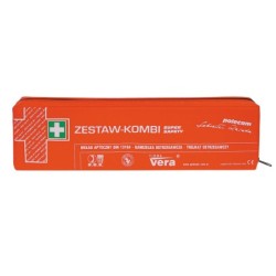 Samochodowy zestaw pierwszej pomocy "SUPER SAFETY" w opakowaniu z tkaniny wodoodpornej Vera