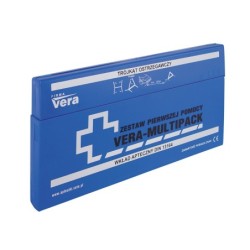 Samochodowy zestaw pierwszej pomocy "VERA MULTIPACK" w pudełku z tworzywa Vera